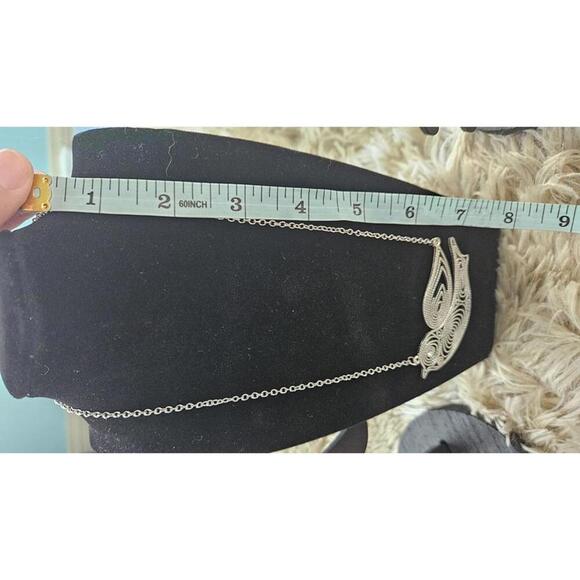 Silver Bird Pendant Necklace and Charm Bracelet Set - Picture 6 of 7